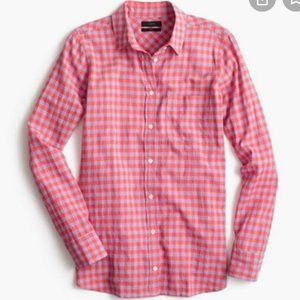 J. Crew Boy Plaid Gingham Two-Tone Classic Sz2
